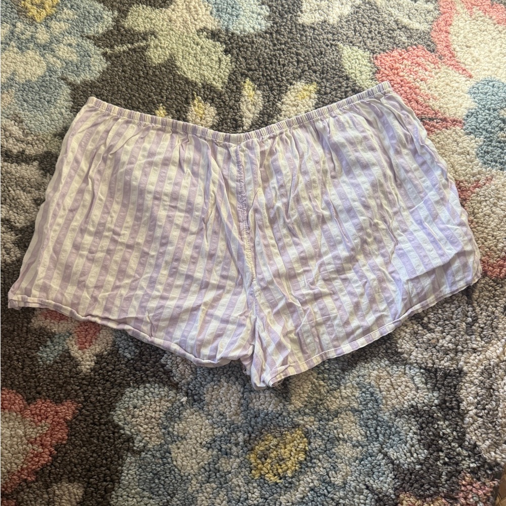 Aerie Lavender Striped Sleep Shorts